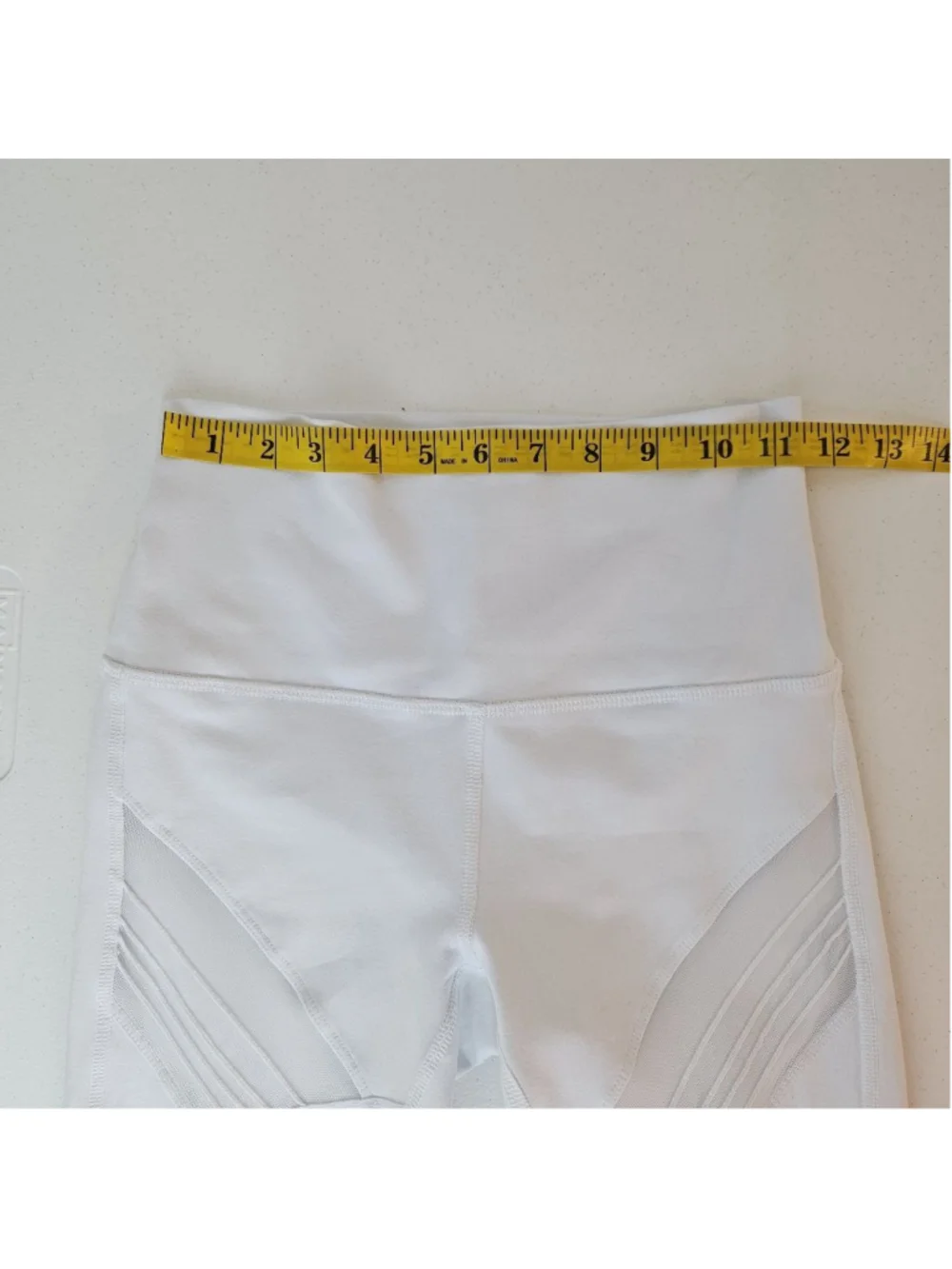 Alo Yoga High Waisted Mesh Moto Ultimate Leggings White S Sculpting Athletic